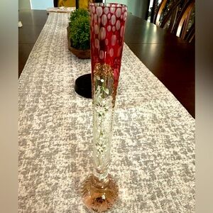 Gorgeous Thin Flute Glass Vase from KV, Czech Republic NIB